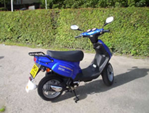 One of the 90-ONE mopeds used in the practical sections