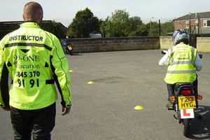 CBT Training area session using a geared 125cc machine